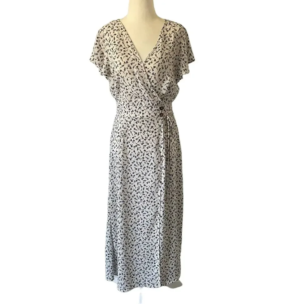 Sienna Sky Floral Faux Wrap Maxi Dress Medium - Picture 1 of 12